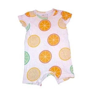 Monica + Andy Vibrant Yellow and Green Bodysuit with Citrus Charm